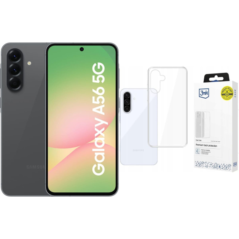 Samsung Smartfon Samsung Galaxy A56 5G 8/256GB Grafitowy  (SM-A566BZKCEUE) + Etui Clear Case