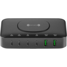4Smarts Stacja ładująca 7w1 100W         z ładowaniem bezprzewodowym czarno-szary/black-grey 540571