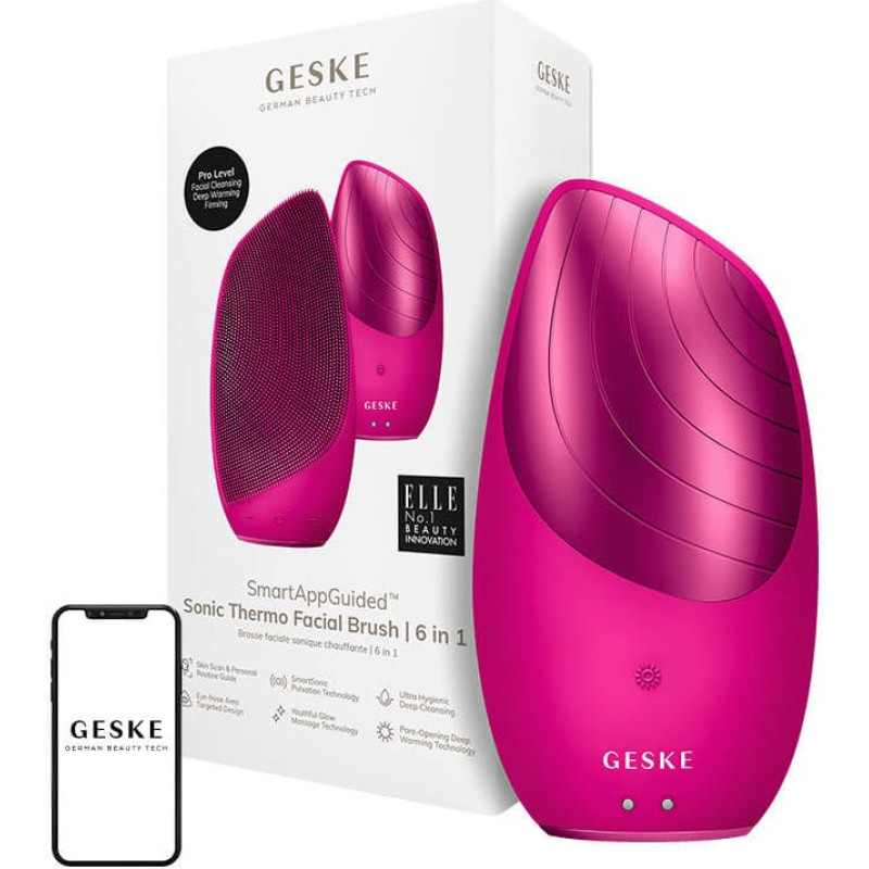 Geske Sonic Thermo Facial Brush 6 in 1 Geske with APP (magenta)