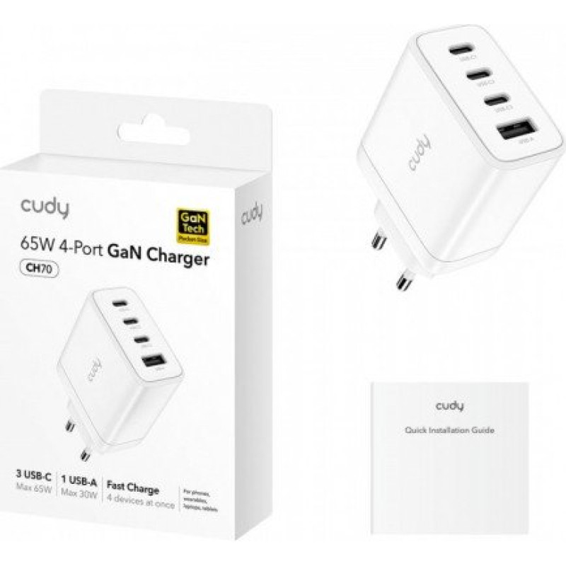 Cudy Ładowarka CH70_EU 65 W z 4 portami