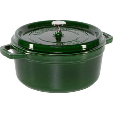 Staub La Cocotte 24cm rund Basilikum-Grün, Gusseisen