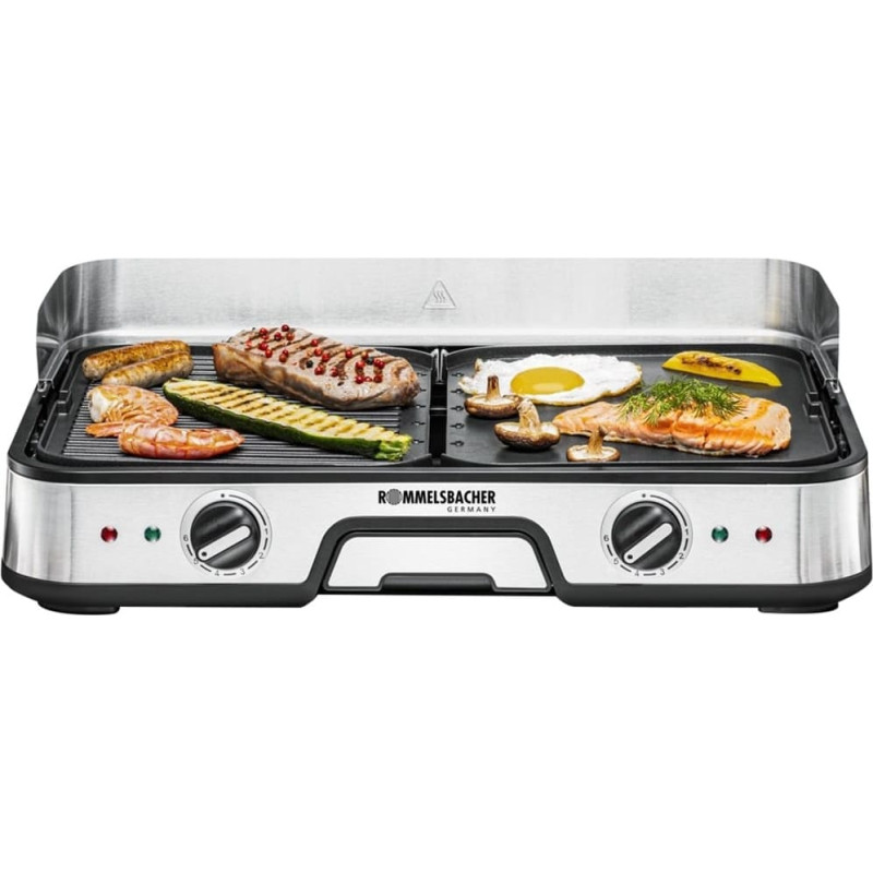 Rommelsbacher electric grill BBQ 2025 (black/stainless steel, 2,000 watts)