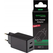 Patona Premium Ładowarka GaN PD45W 1xUSB-C 1xUSB-A PD3.0 QC3.0 czarna