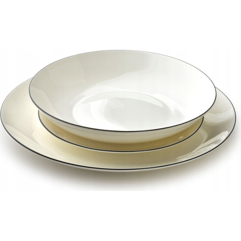 Lumarko LEA SIMPLE Komplet obiadowy 18czczarny pasek