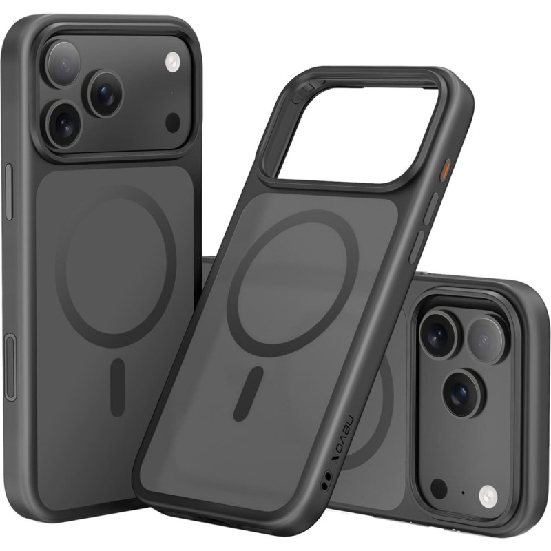 Nevox StyleShell INVISIO, black phone case, iPhone 17 Pro Max, compatible with MagSafe