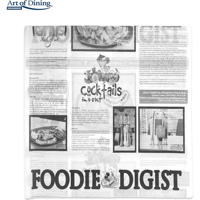 Greaseproof food paper set 200x250mm 500pcs HR-AER-2025Z HEINNER