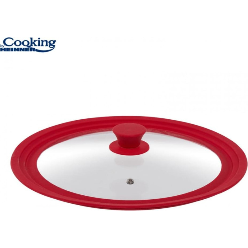 Glass lid with adjustable silicone edge, red 28/30/32cm HR-AER-28D32R, COOKING BY HEINNER