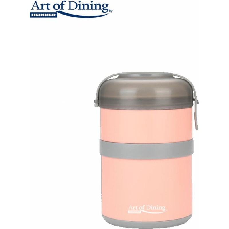 Double thermal lunch box 920ml LOCA pink HR-NC-920R HEINNER