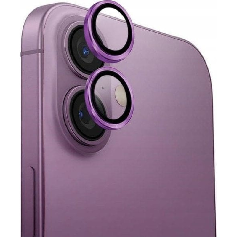 Uniq UNIQ Optix Aluminium Camera Lens Protector iPhone 16 6.1" / 16 Plus 6.7" grape pink szkło na obiektyw aparatu z aplikatorem