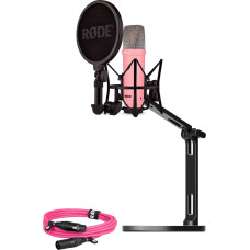 Rode Microphones NT1 Signature +XLR cable+Desktop Studio Arm, microphone (pink, bundle)