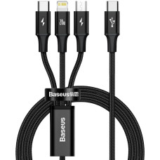 Baseus Rapid Series 3-in-1 cable USB-C For M+L+T 20W 1.5m Black