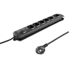 Qoltec Power strip Qoltec Overvoltage Swift 6 sockets 3 m black (50112)