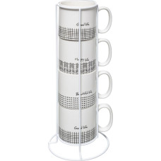 Secret De Gourmet Ceramiczne kubki BIAŁE 4x BIAŁY KUBEK Nowoczesny