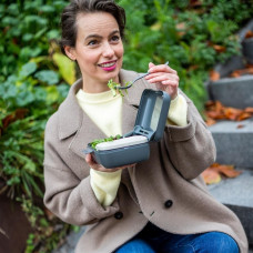 Koziol Zestaw lunchbox  + sztućce Candy Ready Natural Ash Grey 72701