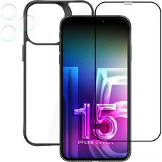 3MK Etui +szkło ekran +obiektyw do iPhone 15 Pro Max Zestaw 3mk Comfort Set 4in1 case lens hartowane