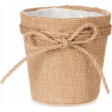 Ibergarden Osłonka na doniczkę pleciona z jutową kokardą, &Oslash; 10 cm