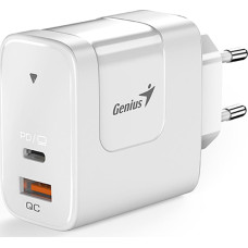 Genius Ładowarka Genius Genius Zasilacz / sieciowy adapter 65W, 2-portowy, USB-C, USB-A, PD-65AC
