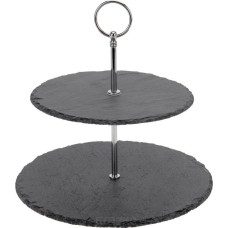 Excellent Houseware Kamienna patera na ciasta i przekąski, 2 poziomy