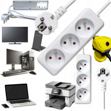 Bounn Listwa zasilająca Bounn BOUNN listwa zasilajÄca 3 gniazda 3 m biaÅa 16A