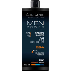 4Organic _Men Power naturalny żel pod prysznic 3 w 1 Energy 500ml