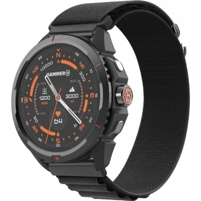 Hammer Watch 2 | Smart watch | GPS (satellite) | AMOLED | 1.5" | Waterproof | Black