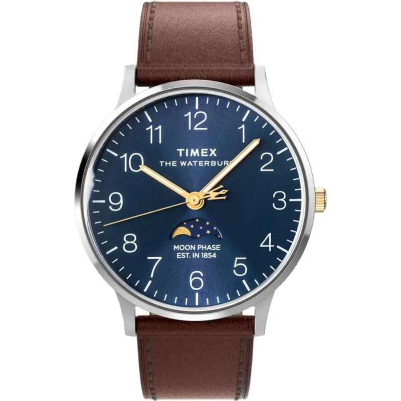 Timex Zegarek Męski TIMEX Waterbury Classic Moon Phase TW2W75600 + BOX