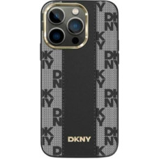 Dkny DKNY Leather Checkered Mono Pattern MagSafe - Etui iPhone 14 Pro Max (czarny)