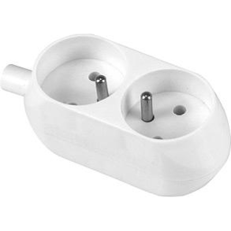 Plastrol Gniazdo przenośne podw&oacute;jne 2x2P+Z białe (T-10464)