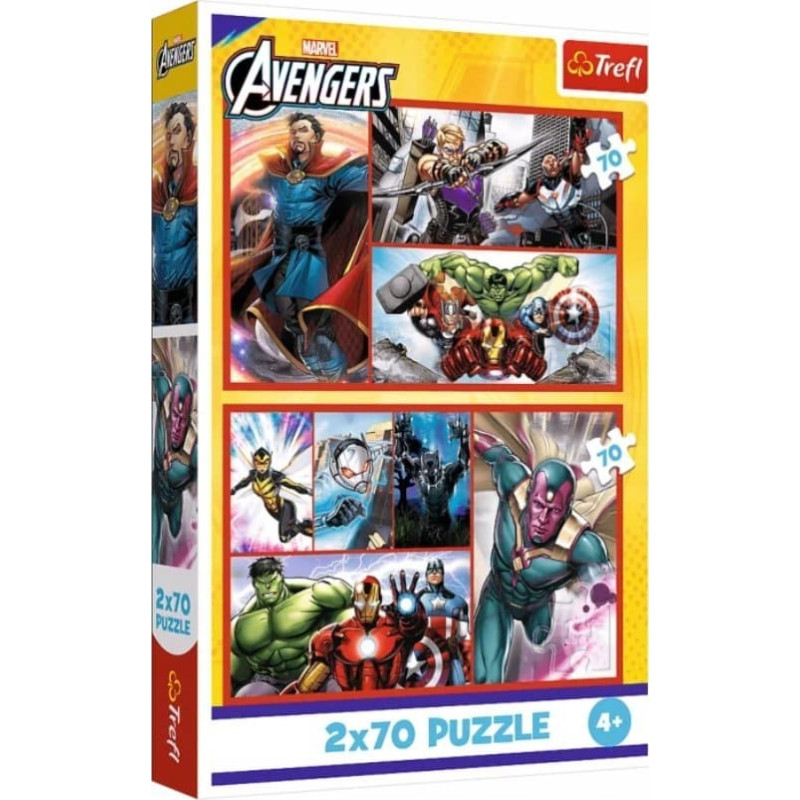 Trefl Puzzle Marvel Zostań bohaterem 2x70 element&oacute;w (34439)