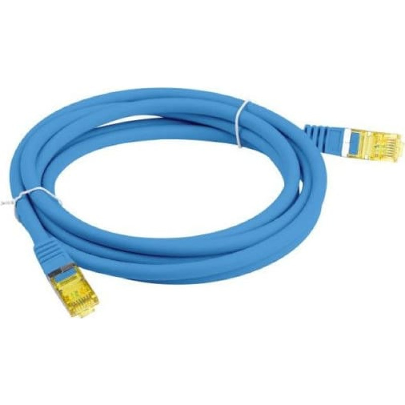 Lanberg Patchcord Lanberg S/FTP kat.6A 10m LSZH CU fluke passed niebieski
