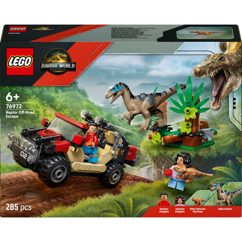 Lego 76972 Jurassic World Raptor: Off-Road Chase, Construction Toy
