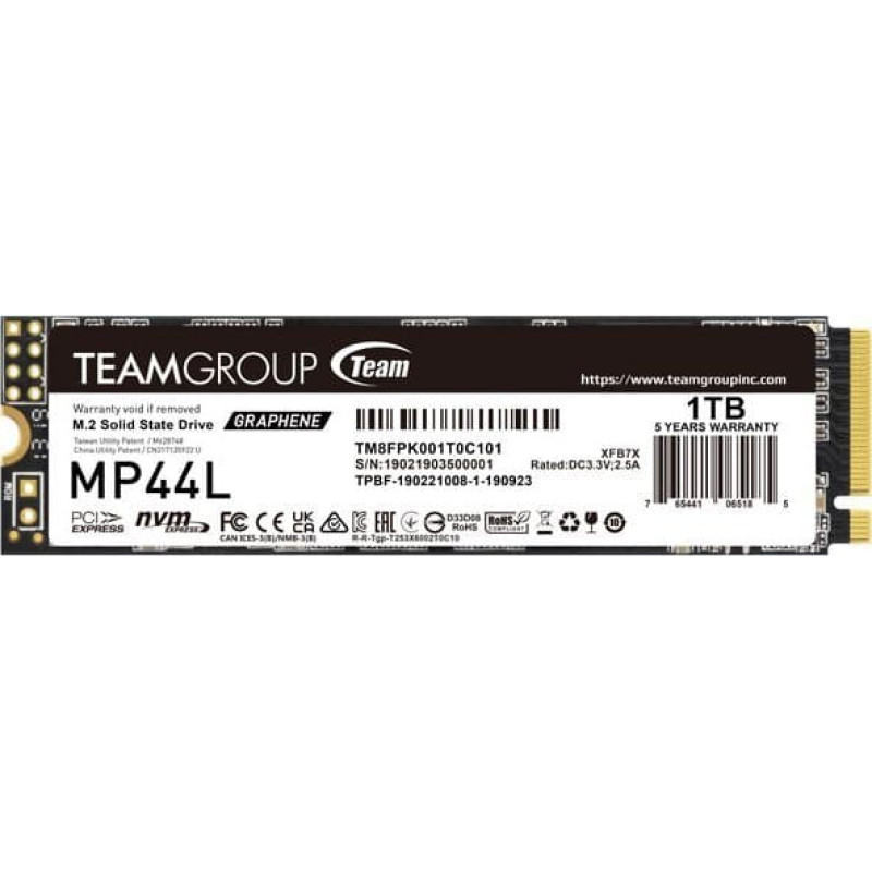 Teamgroup SSD TeamGroup MP44L 1TB (old) M.2 2280 PCI-E x4 Gen4 NVMe (TM8FPK001T0C101)