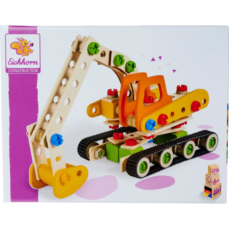 Simba-Dickie Eichhorn Constructor Crawler Excavator, construction toy 170 pieces