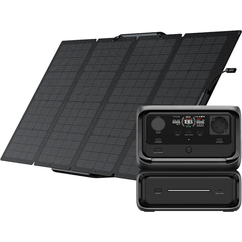 Ecoflow Set: EcoFlow River 3 Max power station + 160W photovoltaic panel.