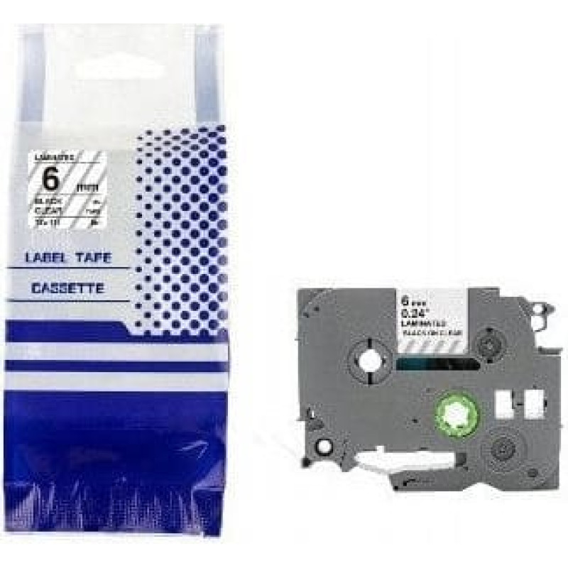 Brother Taśma BROTHER TZe-111 6mm x 8m czarny na przezroczystym zamiennik