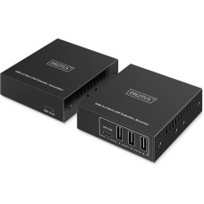 Digitus Przedłużacz USB 3.2 Gen1 CAT, 5 Gb/s, 4 porty: 3x USB-A / 1x USB-C, 100 m