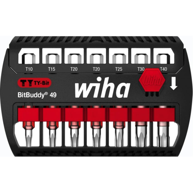 Wiha BitBuddy TY-Bits 49mm, 7-piece black/red, TORX bit set