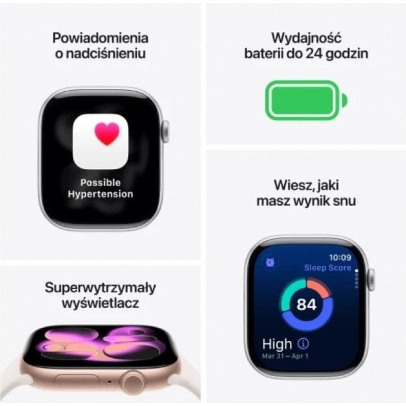 Apple Watch Series 11 GPS + Cellular koperta 46 mm z aluminium w kolorze onyksu, pasek sportowy w kolorze czarnym - rozmiar M/L
