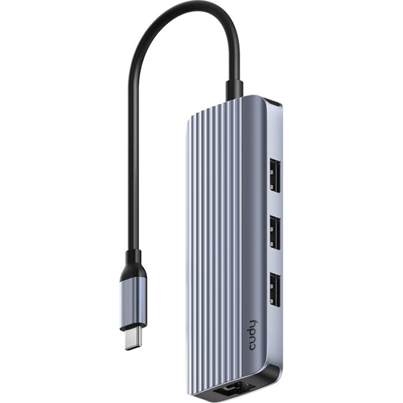 Cudy UH606 huby i koncentratory USB 3.2 Gen 1 (3.1 Gen 1) Type-C 5000 Mbit/s Szary, Srebrny