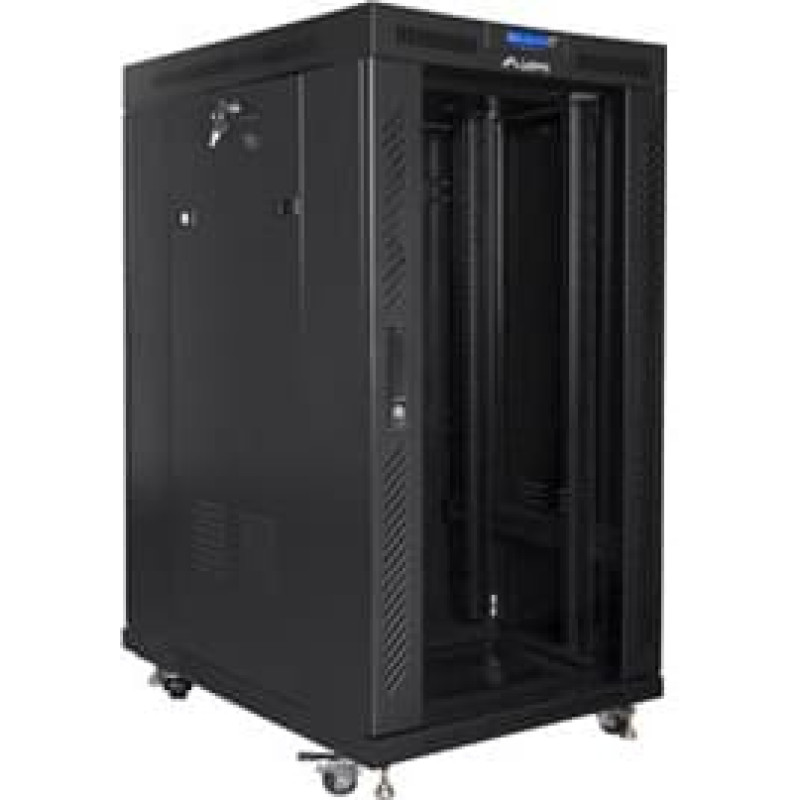 Lanberg | Rack cabinet 19" free-standing 22U/800x1000 (flat pack) with glass door | FF01-8022-12BL | Black
