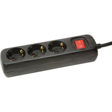 Logilink Power strip LogiLink LPS 3 sockets 1.4 m black (LPS206B)