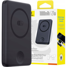 Baseus Powerbank Baseus EnerFill FT11 10000mAh 27W kompatybilny z MagSafe, do Apple Watch i smartfonów z kablem USB-C 20V/3A 30 cm - czarny