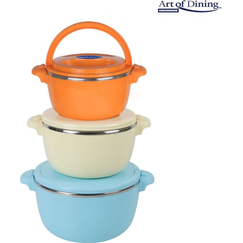 Insulated food container set 3pcs BELLY blue HR-SNV-246LA HEINNER