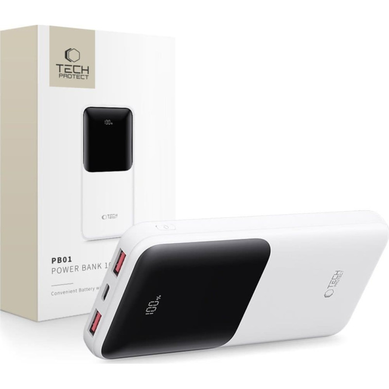 Tech-Protect PB01 POWER BANK 10000MAH 22.5W WHITE