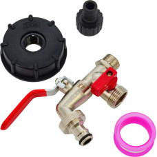 Awtools AW DOUBLE GARDEN LEVER TAP 1/2" GZ 2x3/4"/ ZINC NICKEL-PLATED