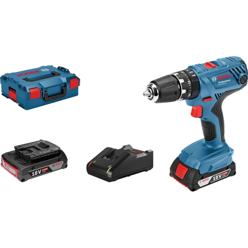 Bosch GSB 18V-21 PROFESSIONAL 1800 RPM Bez atslēgas 1,2 kg Melns, Zils, Sarkans