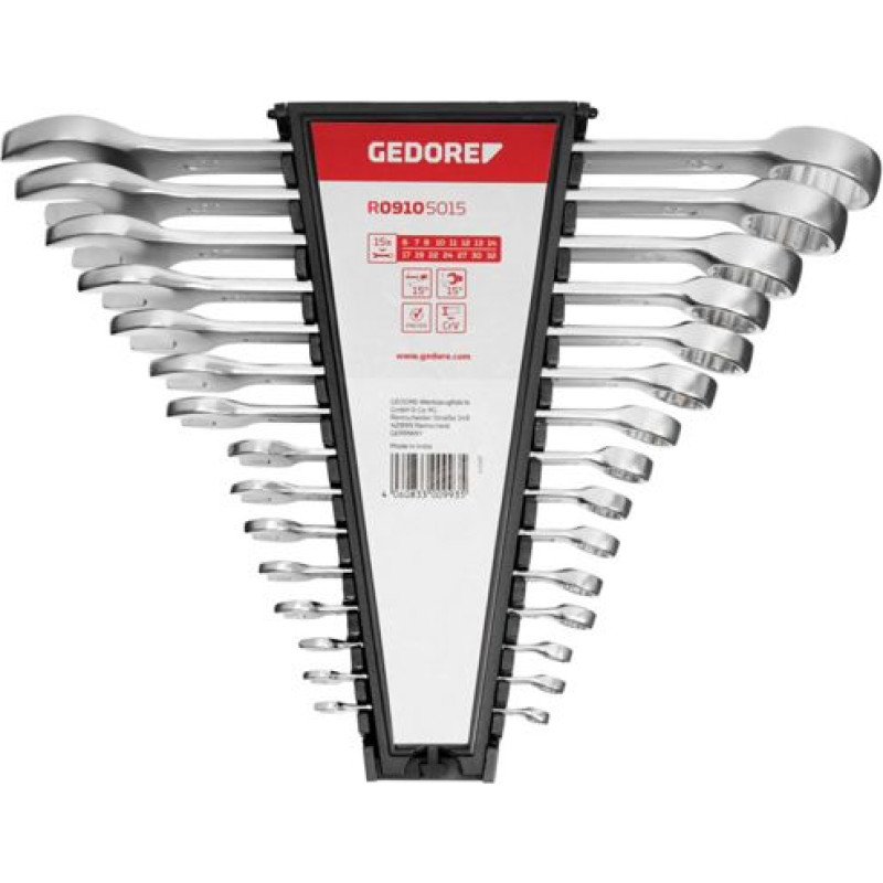 Gedore red Ratchet Spanner Set metric 15-pieces