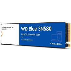 Western Digital SSD|WESTERN DIGITAL|Blue SN580|500GB|M.2|PCIe Gen4|NVMe|TLC|Write speed 3600 MBytes/sec|Read speed 4000 MBytes/sec|2.38mm|TBW 300 TB|MTBF 1500000 hours|WDS500G3B0E