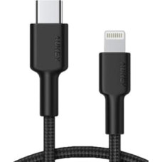 Aukey Cable CB-CL02 Black nylon Lightning-USB C | USB Power Delivery USB-PD | certificate MFi Apple