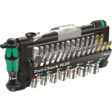 Wera TOOL-CHECK PLUS SOCKET + BITS + RAPIDATOR HANDLE + HANDLE 28 pieces. 1/4